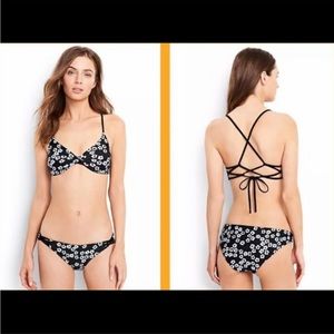 Lands’ End reversible black & white bikini